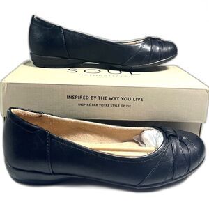 Naturalizer Soul Black Women's Smooth Ballet Flats SZ 7-1/2M NEW